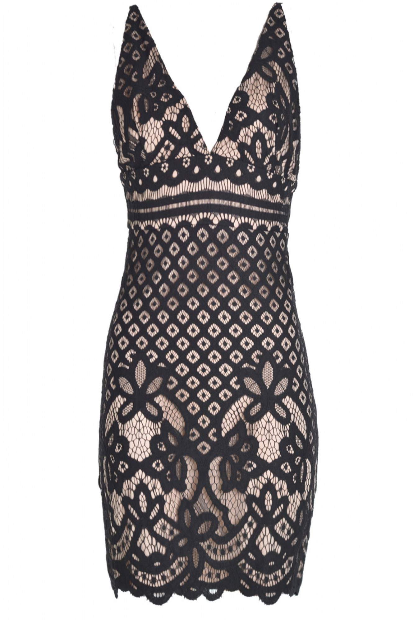 Pixie Daisy Becky Strappy Lace Crochet Dress in Black | iCLOTHING