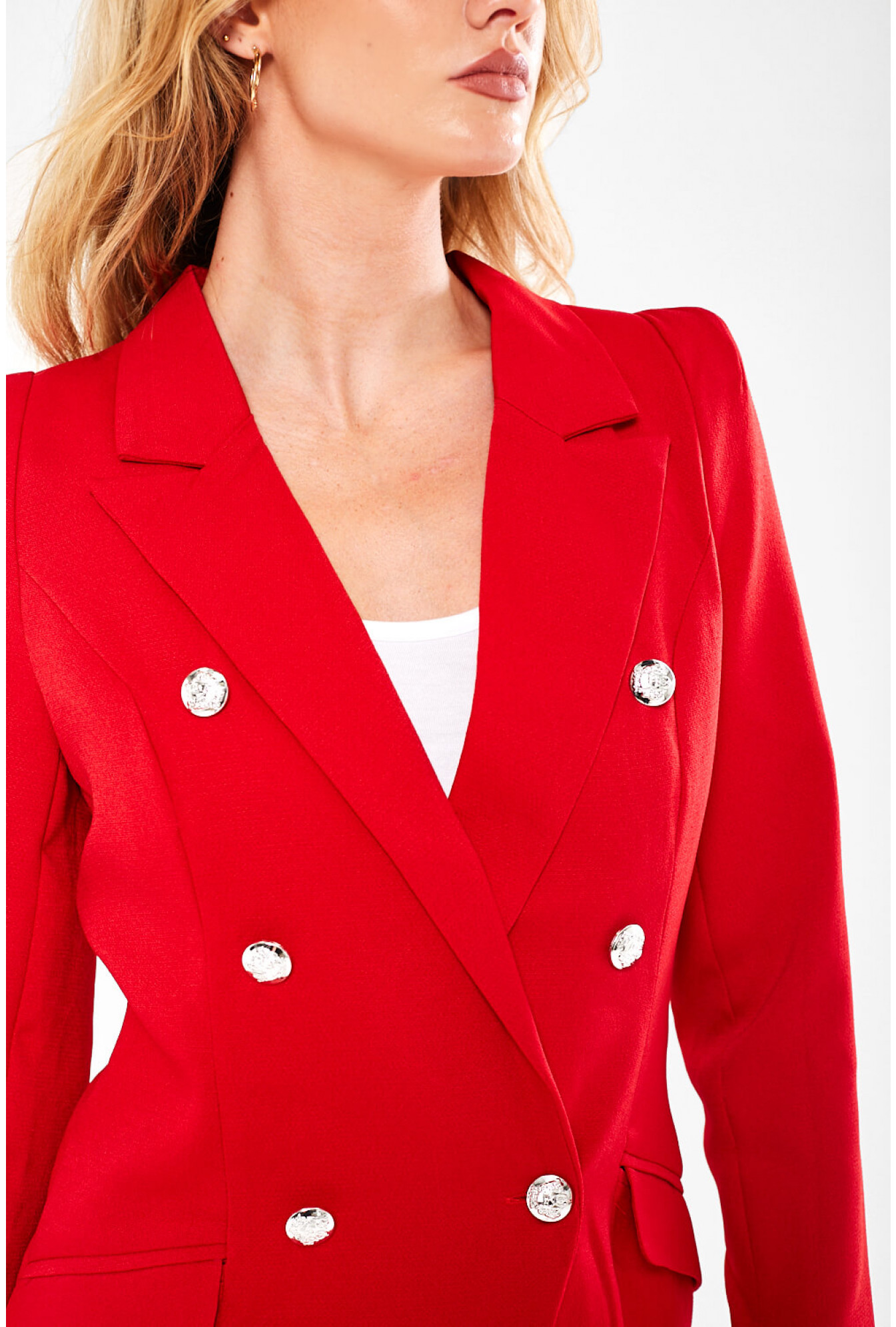 Marc Angelo Tess Military Blazer in Red | iCLOTHING