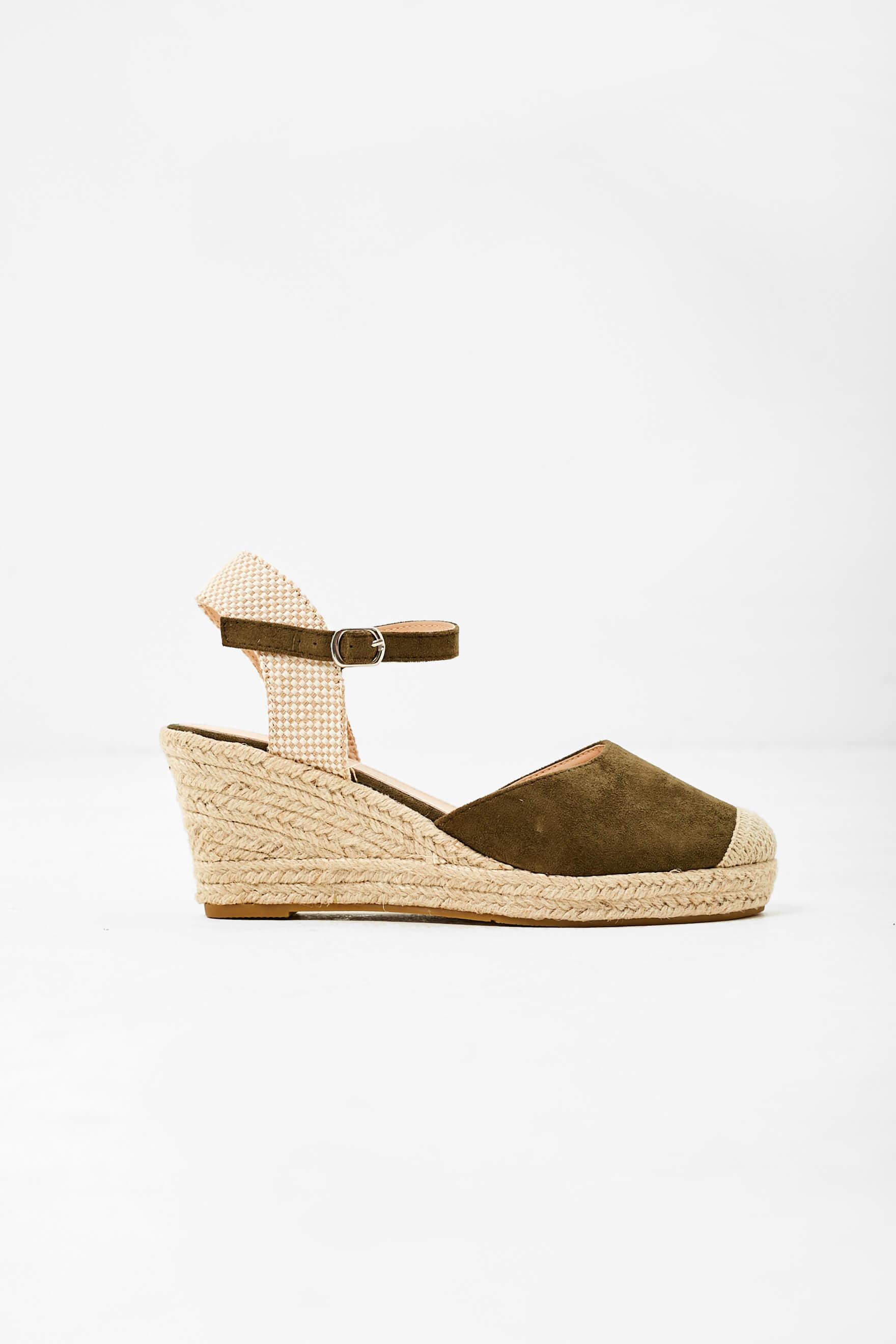 No Doubt Jadyn Suede Espadrille Wedges in Olive Green | iCLOTHING ...
