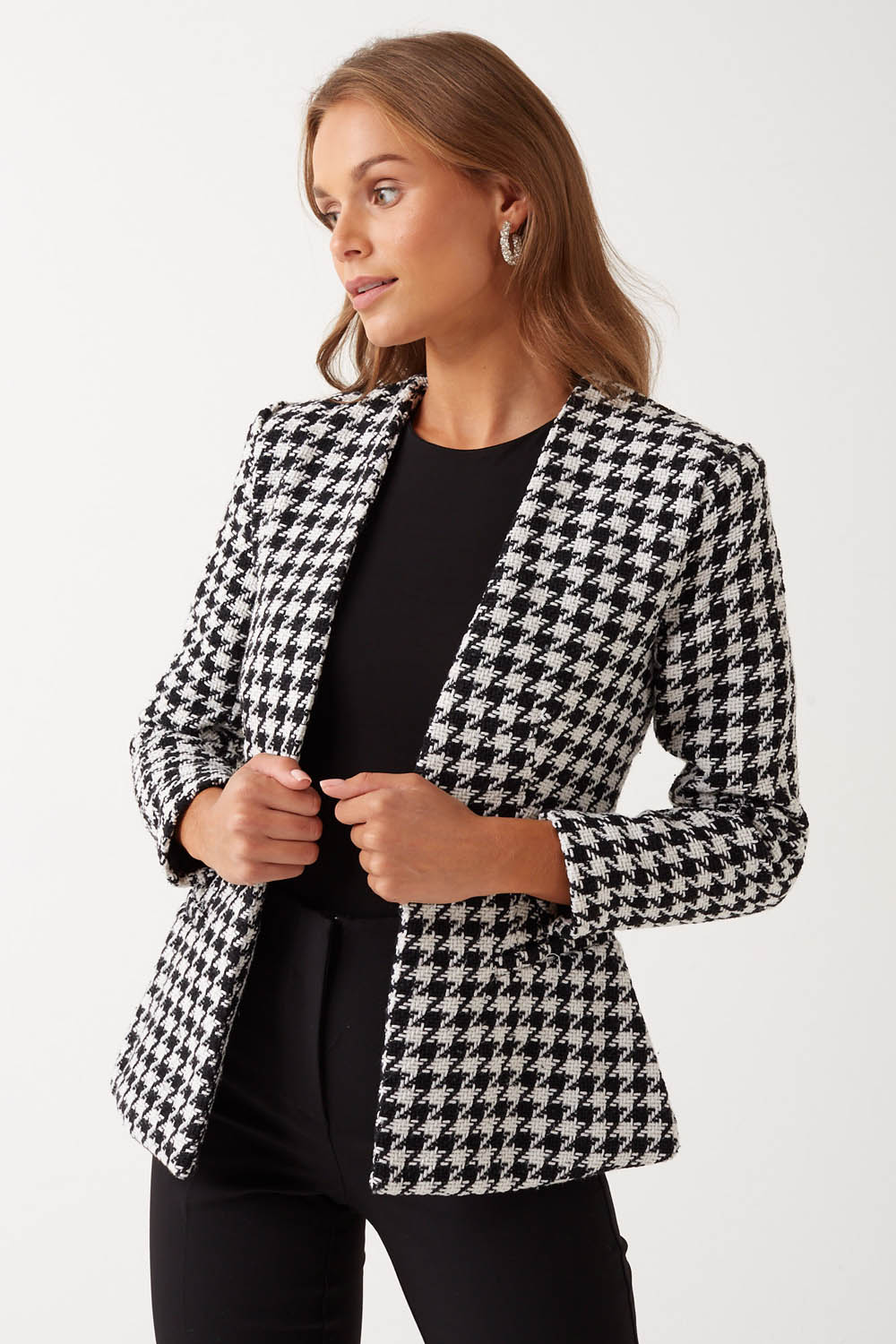 Only Florens Boucle Blazer in Mono | iCLOTHING - iCLOTHING