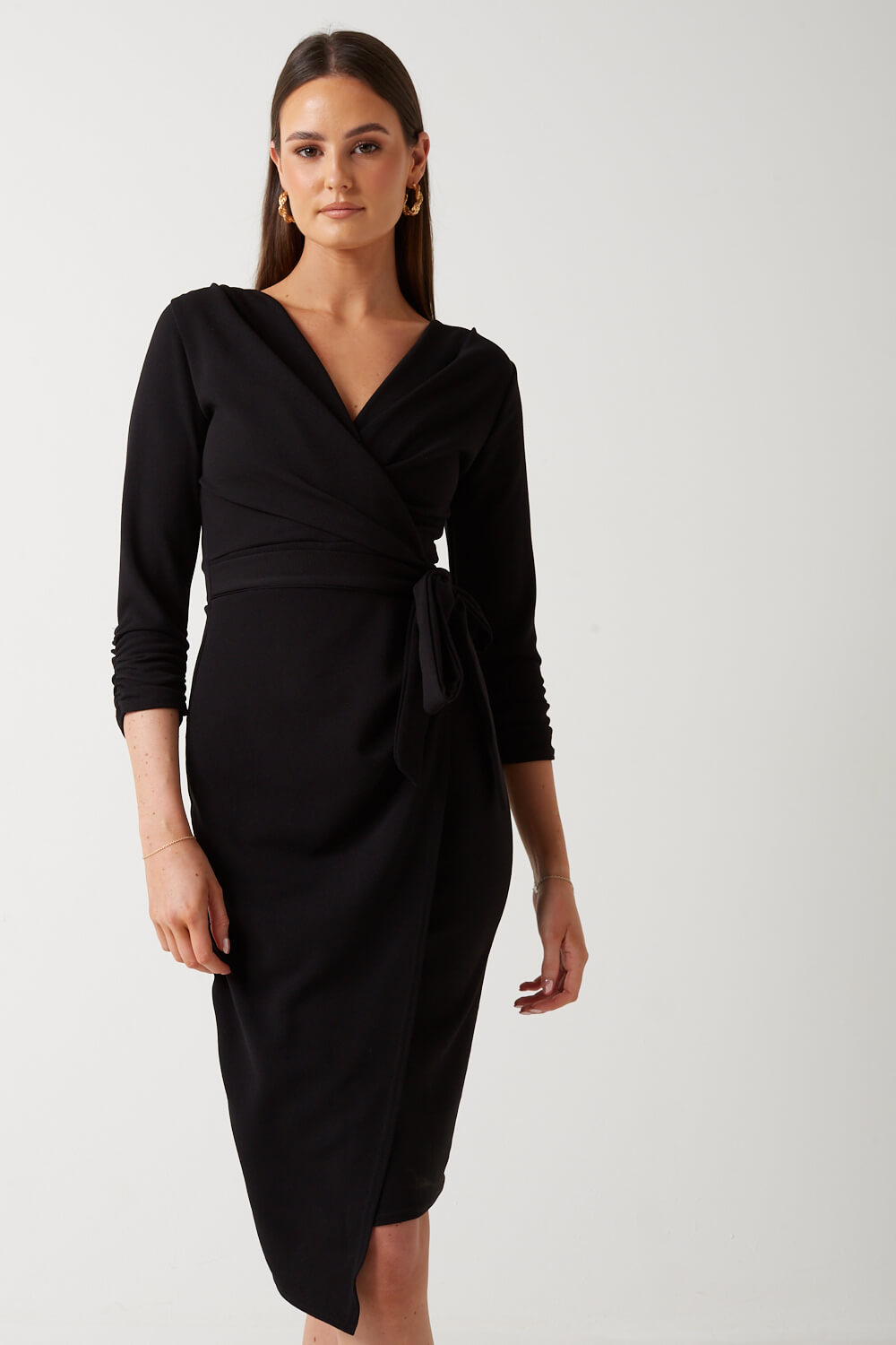 Pixie Daisy Giana Midi Dress in Black | iCLOTHING - iCLOTHING