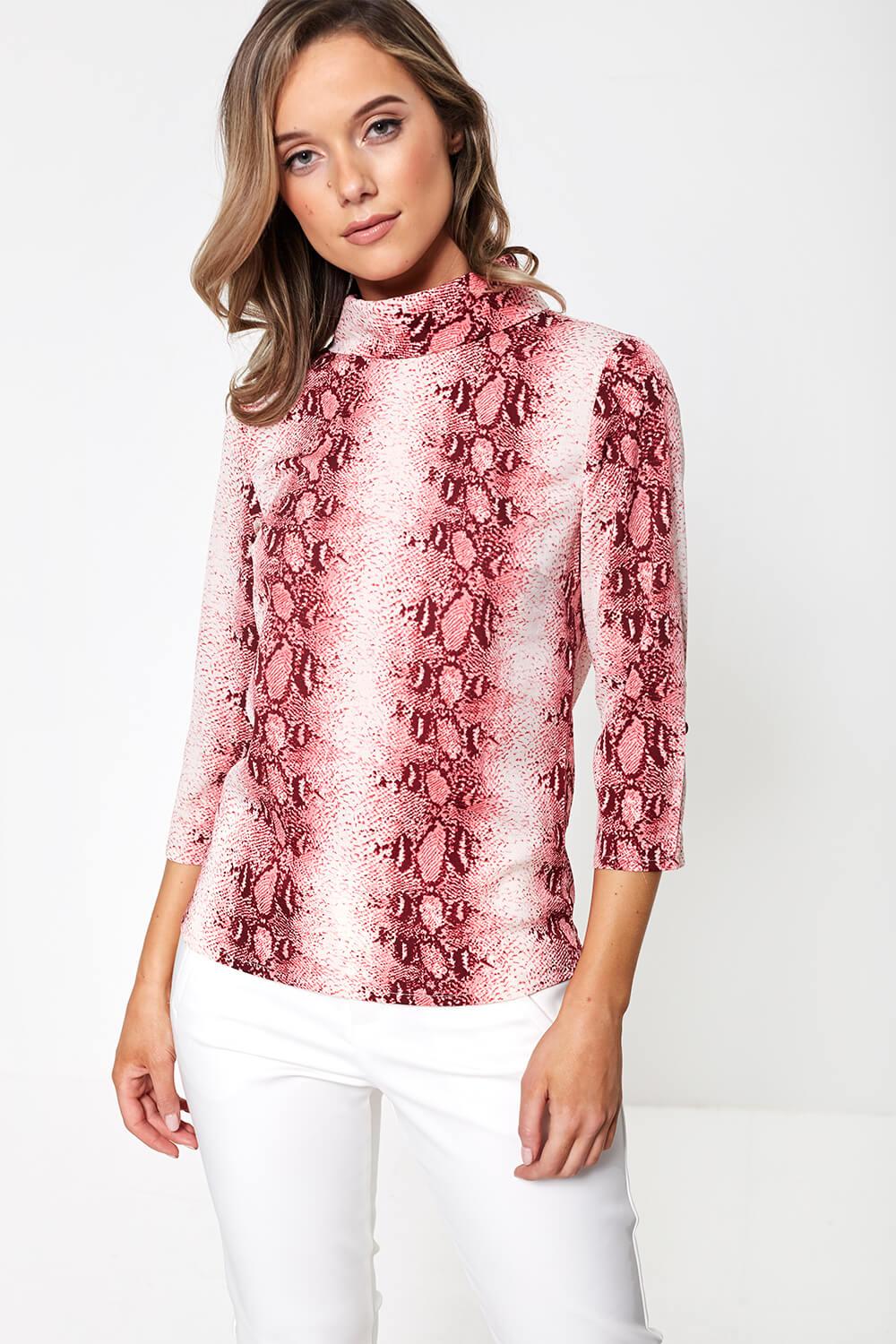 Maisy Lexi High Neck Top in Pink 