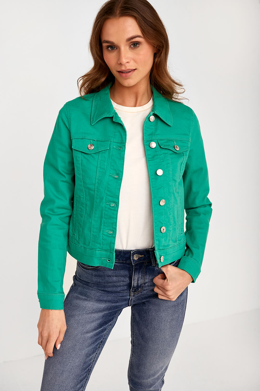 Vero Moda Hot Soya Denim Jacket in Green iCLOTHING - iCLOTHING