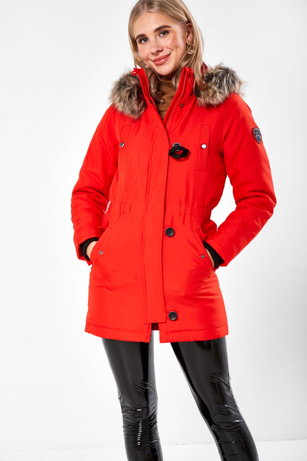 Only Iris Parka Jacket in Red | iCLOTHING - iCLOTHING