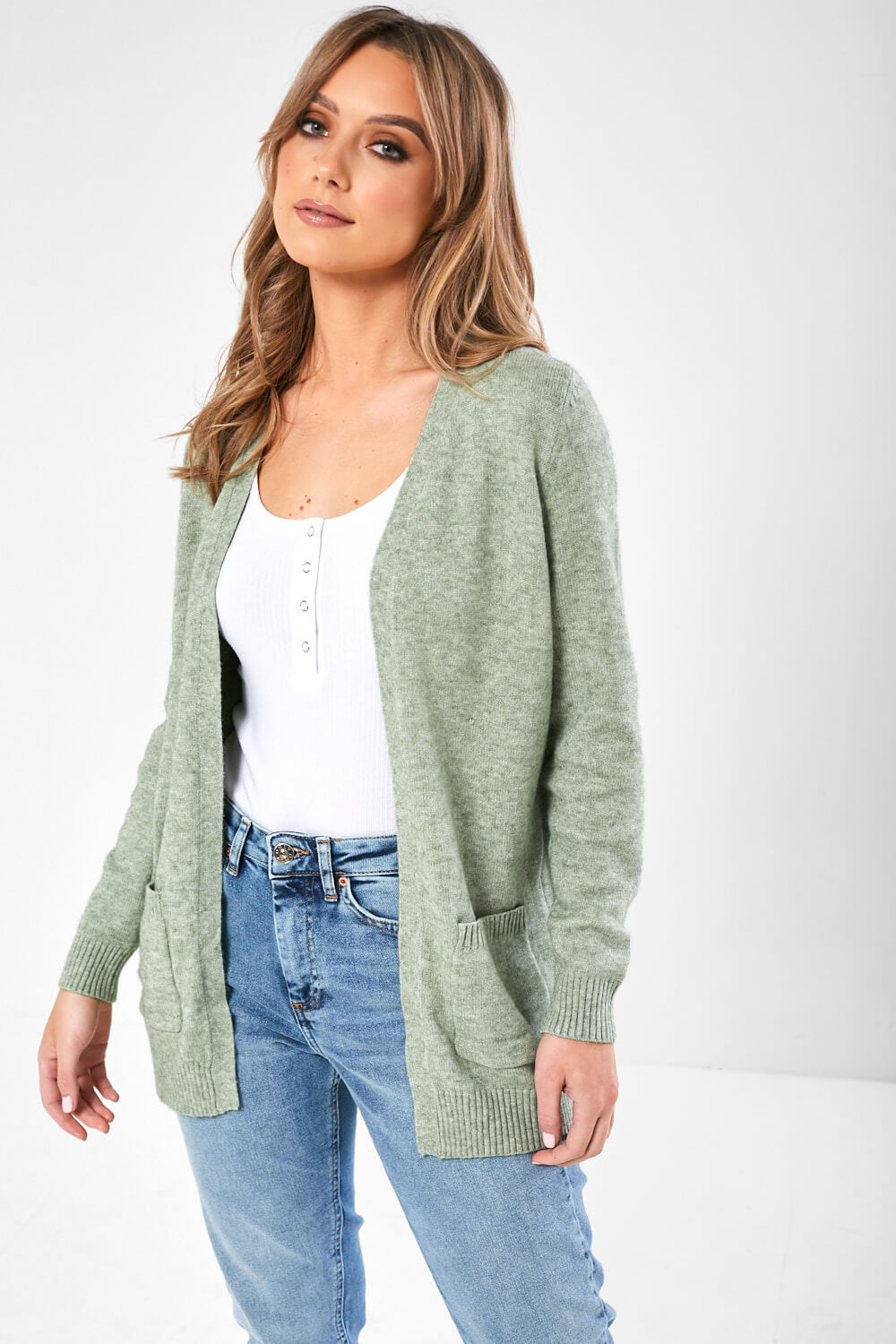 Only Lesly Cardigan in Sage | iCLOTHING - iCLOTHING