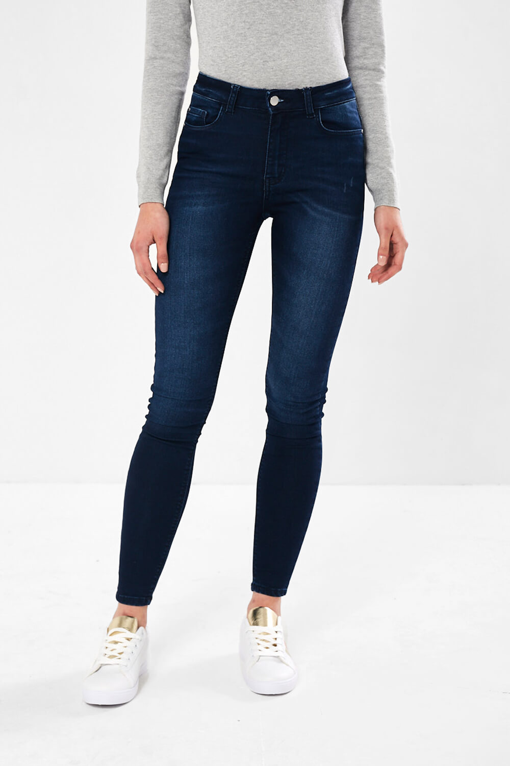 JDY Nikki High Rise Dark Denim Jeans | iCLOTHING - iCLOTHING