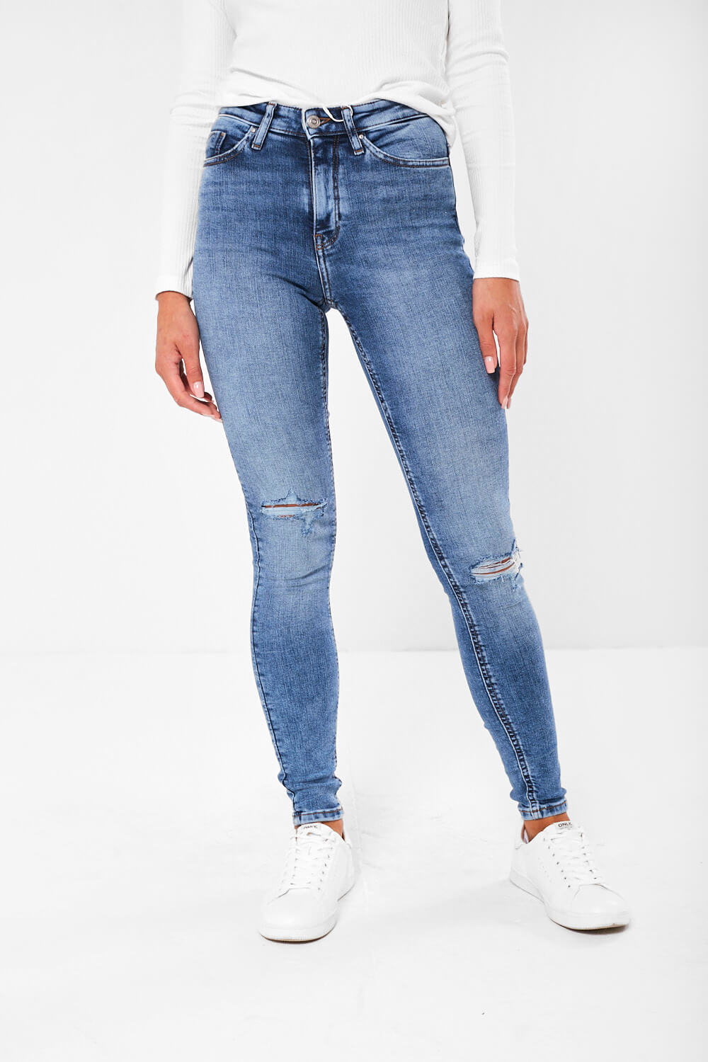 Only Paola High Waist Skinny Jeans in Light Wash | iCLOTHING - iCLOTHING