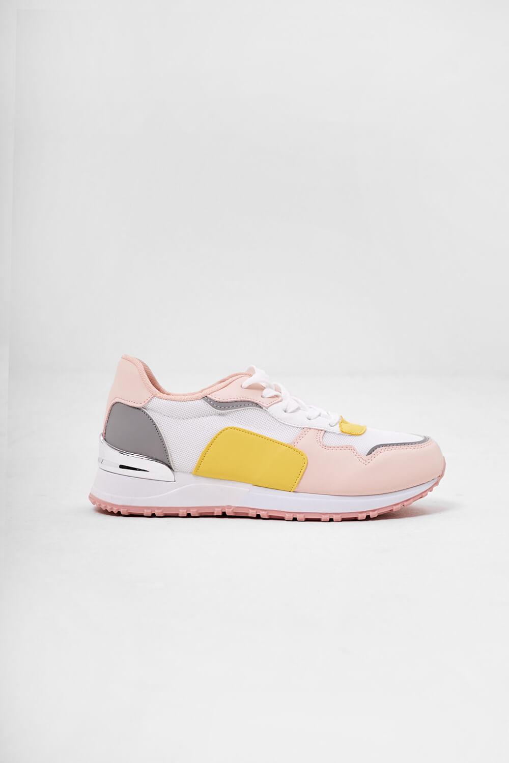 No Doubt Peyton Colour Block Trainers in Pink | iCLOTHING - iCLOTHING