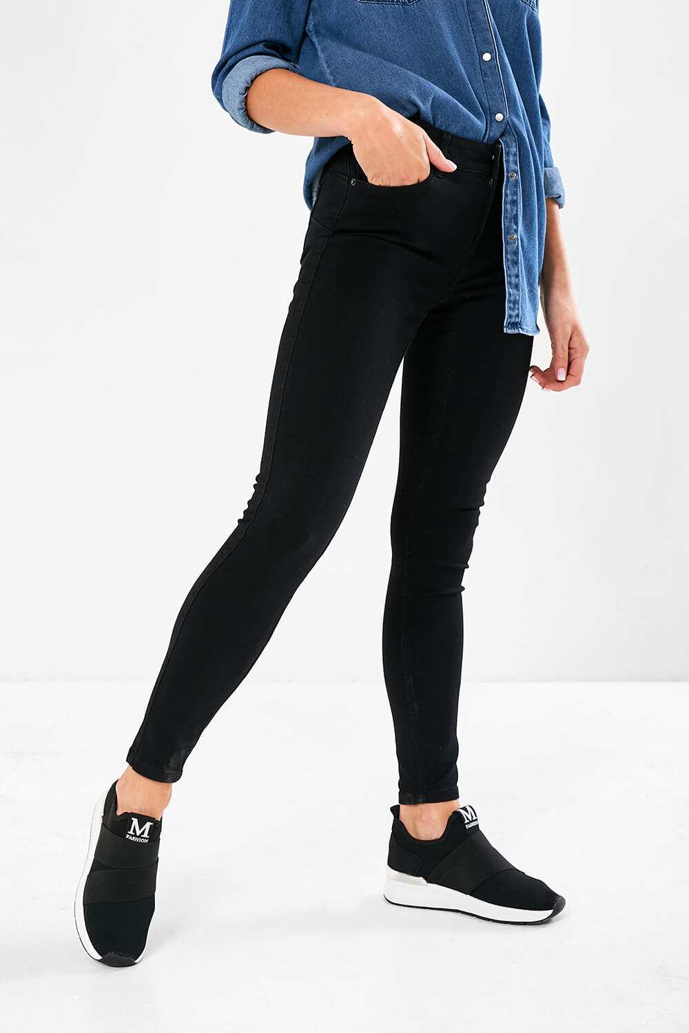 Vero Seven Shape Up Jeans in Black | iCLOTHING