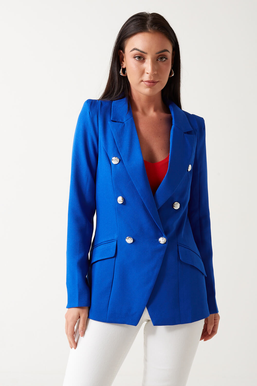 Marc Angelo Tess Military Blazer in Blue | iCLOTHING - iCLOTHING